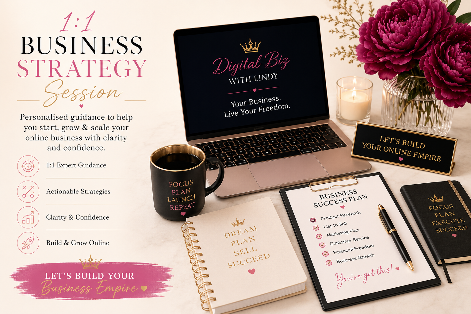 Book a one-to-one business strategy session with DigitalBizWithLindy